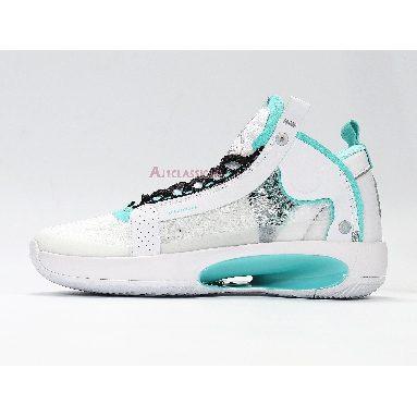 Air Jordan 34 PF Guo Ailun PE BQ3381-103 White/Metallic Silver/Aurora Green Sneakers