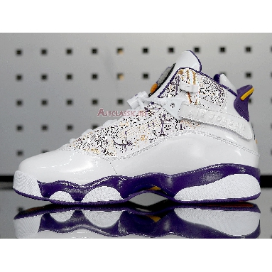 Air Jordan 6 Rings Hollywood 322992-152 White/Court Purple-Taxi-Silver Sneakers