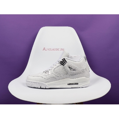 Air Jordan 4 Retro Pure Money 2017 308497-100 White/Metallic Silver-Pure Platinum Sneakers