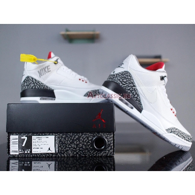 Air Jordan 3 Retro JTH NRG White Cement AV6683-160 White/Fire Red-Black-White Sneakers