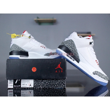 Air Jordan 3 Retro NRG Free Throw Line 923096-101 White/Fire Red-Cement Grey-Black Sneakers