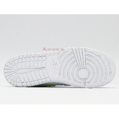 Air Jordan 1 Low White Neon CW7035-100 White/Multi-Color/Light Aqua Sneakers