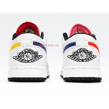 Air Jordan 1 Low Multi-Color Swoosh CW7009-100 White/Multi-Color/Black Sneakers