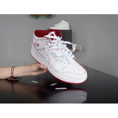 Air Jordan 1 Retro Mid White Gym Red 554725-103 White/Gym Red-Black Sneakers