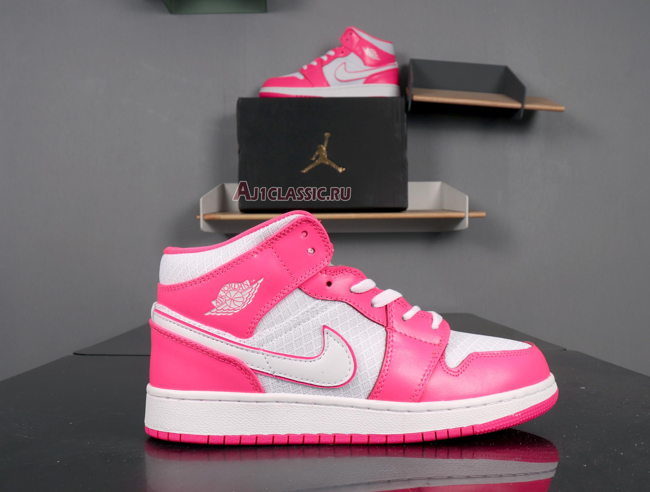 Air Jordan 1 Mid GS Hyper Pink 555112-611 Hyper Pink/White Sneakers