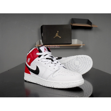 Air Jordan 1 Mid White Chicago 554724-116 White/Black-University Red Sneakers