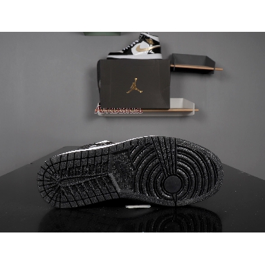 Air Jordan 1 Mid Patent Black Gold 852542-007 Black/White-Metallic Gold Sneakers