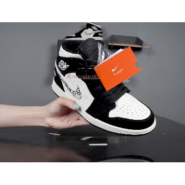 Air Jordan 1 Mid Melo SE Equality 852542-010 Black/Black-Sail-Wolf Grey Sneakers