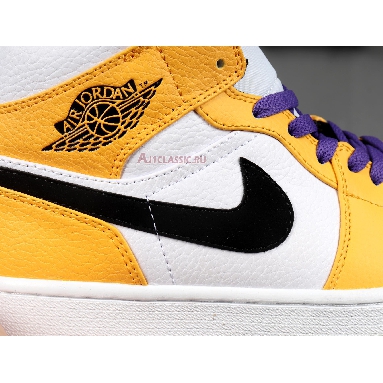 Air Jordan 1 Mid Lakers 852542-700 University Gold/Pale Ivory-Court Purple-Black Sneakers