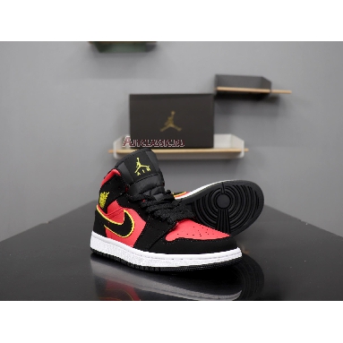 Air Jordan 1 Retro Mid Hot Punch Volt BQ6472-006 Black/Volt-Hot Punch Sneakers
