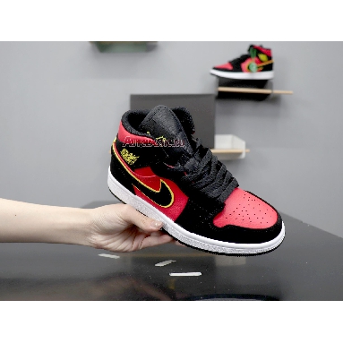 Air Jordan 1 Retro Mid Hot Punch Volt BQ6472-006 Black/Volt-Hot Punch Sneakers