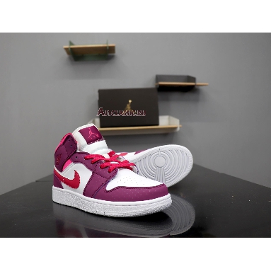 Air Jordan 1 Mid GS Rush Pink 555112-661 True Berry/Rush Pink-White Sneakers