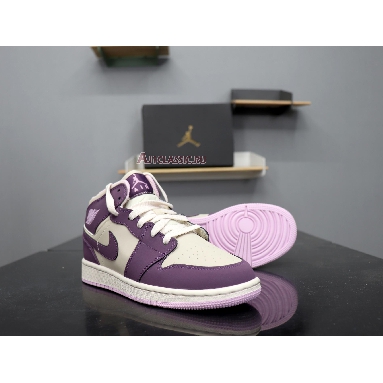Air Jordan 1 Retro Mid GS Pro Purple 555112-500 Pro Purple/Desert Sand Sneakers