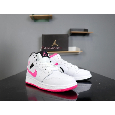Air Jordan 1 Retro Mid GS Hyper Pink 555112-106 White/Black-Hyper Pink Sneakers