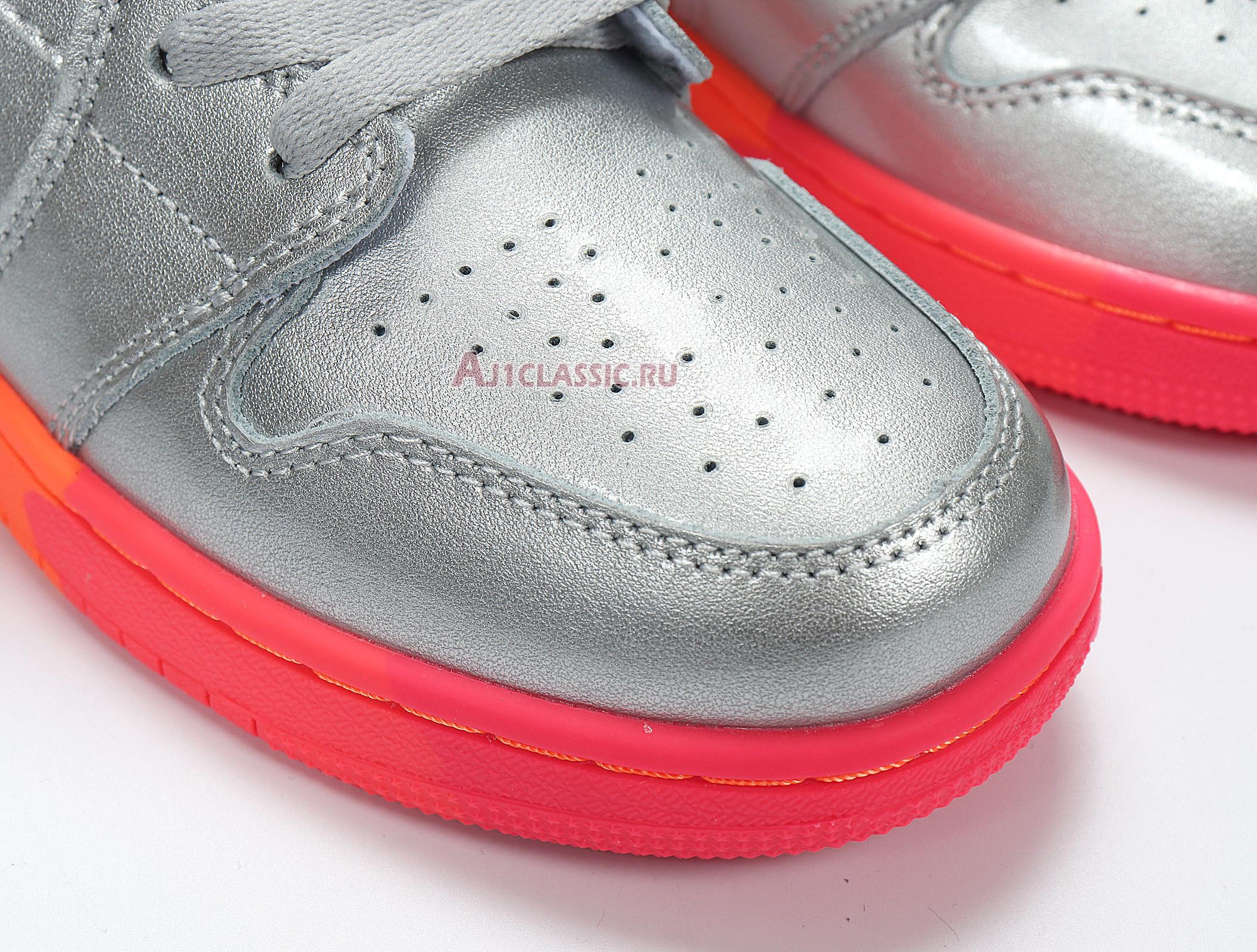 Air Jordan 1 Mid GS "Metallic Silver Pink Crimson" 555112-006
