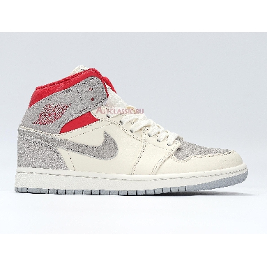 Sneakersnstuff x Air Jordan 1 Mid Past Present Future CT3443-100 Sail/Wolf Grey/Gym Red/White Sneakers