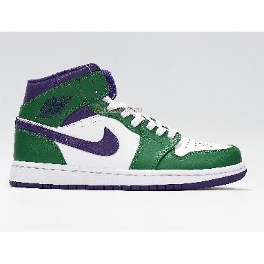 Air Jordan 1 Mid Hulk 554724-300 Aloe Verde/Court Purple/White Sneakers