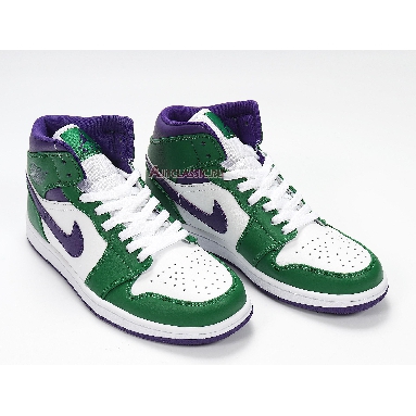 Air Jordan 1 Mid Hulk 554724-300 Aloe Verde/Court Purple/White Sneakers