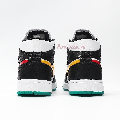 Air Jordan 1 Mid Alternate Swoosh BQ6472-063 Black/University Red/White/Lucid Green Sneakers