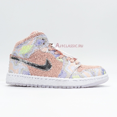 Air Jordan 1 Mid SE P Her Spective CW6008-600 Washed Coral/Chrome-Light Whistle Sneakers