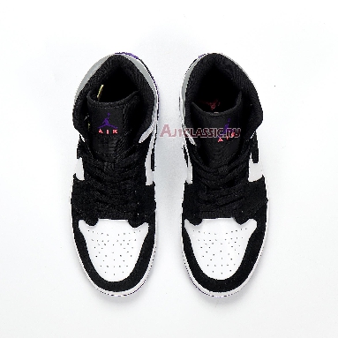 Air Jordan 1 Mid Surfaces With Purple 852542-105 Black/White/Purple Sneakers