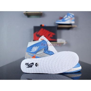 Off-White x Air Jordan 1 Retro High OG UNC AQ0818-148 White/Dark Powder Blue-Cone Sneakers