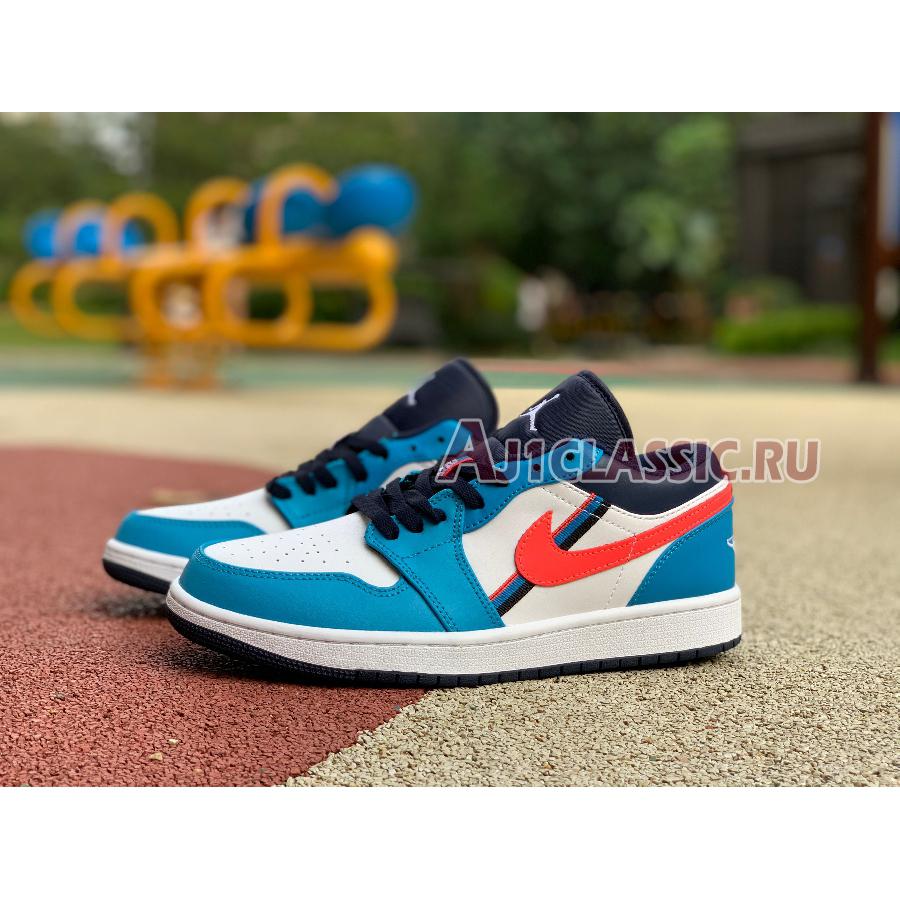 Air Jordan 1 Low Game Time CV4892-100 White/Flash Crimson/Comet Blue Sneakers
