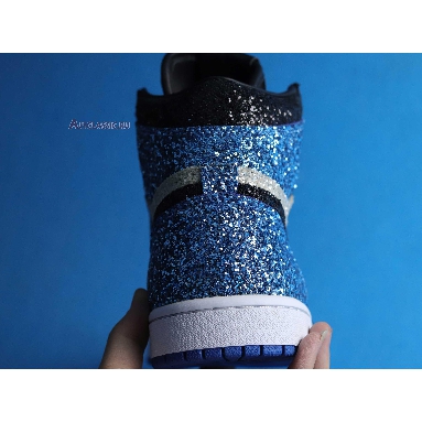Surgeon Crafts fragment design x Air Jordan 1 Glitter CK5566-400 White/Black/Blue Sneakers