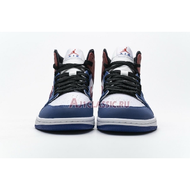Air Jordan 1 Mid Multicolored Swoosh 852542-146 White/Blue/Red Sneakers