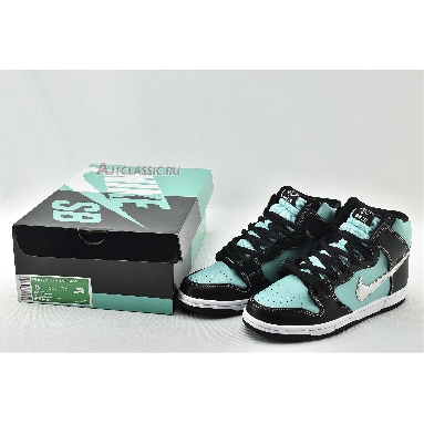 Diamond Supply Co x Nike Dunk High Premium SB Tiffany 653599-400 Aqua/Chrome-Black Sneakers