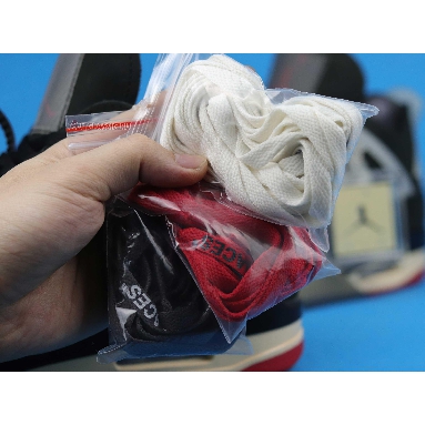 Off-White x Air Jordan 4 Retro Cream Sail CV9388-001 Black/Muslin-Black/Noir/Mousseline Sneakers