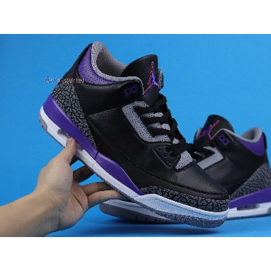 Air Jordan 3 Retro Court Purple CT8532-050 Black/Cement Grey/White/Court Purple Sneakers
