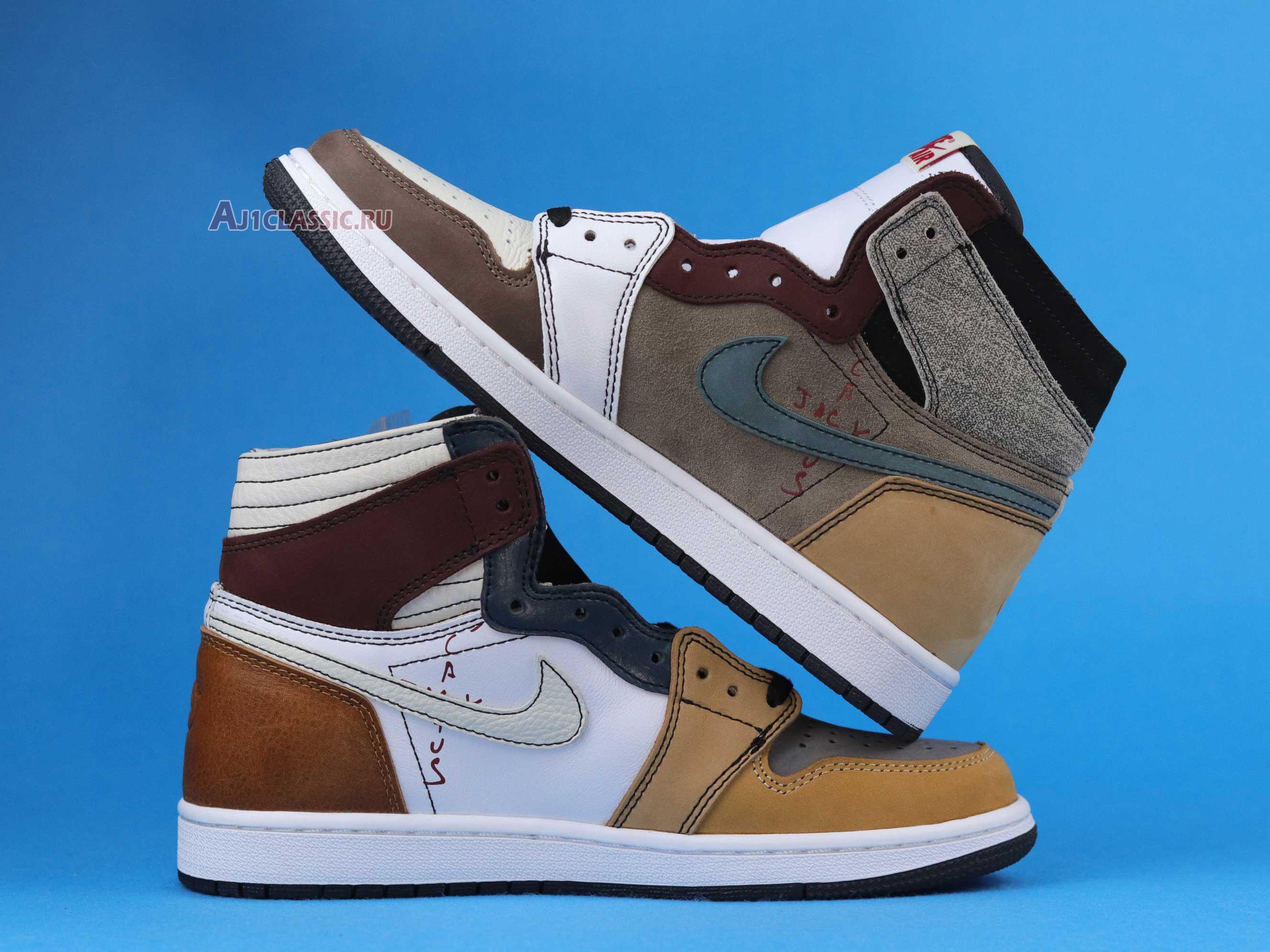 The Shoe Surgeon x Air Jordan 1 High "Travis Scott Earth Tone Scrap Leather" CD4487-100-3