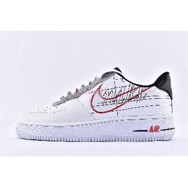 Nike Air Force 1 Low Script Swoosh CK9257-100 White/Black-University Red Sneakers
