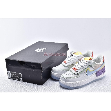 Nike Wmns Air Force 1 Shadow White Hydrogen Blue CW2630-141 White/Hydrogen Blue/Purple/White Sneakers