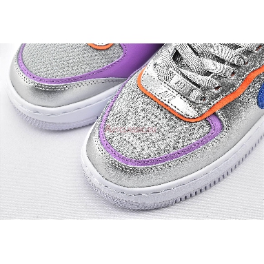 Nike Wmns Air Force 1 Shadow Metallic Silver CW6030-001 Metallic Silver/Fuchsia Glow/Hyper Crimson/Racer Blue DESIGNER Bruce Kilgore SILHOUETTE Air Force 1 TECHNOLOGY Air NICKNAME Metallic Silver CATEGORY Sneakers