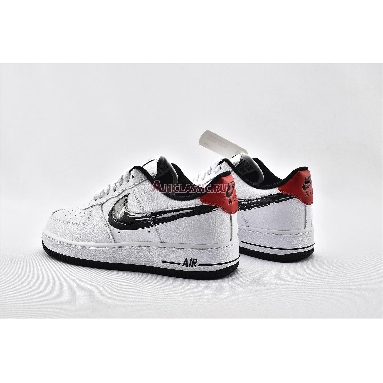 Nike Air Force 1 Low Brushstroke Swoosh - White DA4657-100 White/University Red/Black Sneakers