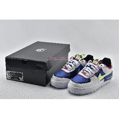 Nike Wmns Air Force 1 Shadow Sapphire CJ1641-100 White/Barely Volt/Sapphire/Fire Pink Sneakers