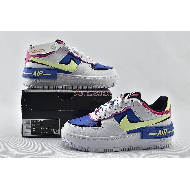Nike Wmns Air Force 1 Shadow Sapphire CJ1641-100 White/Barely Volt/Sapphire/Fire Pink Sneakers