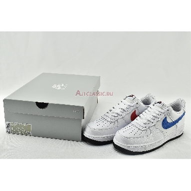 Nike Air Force 1 07 Low Mismatched Swooshes - White CT2816-100 White/University Red-Photo Blue-Black Sneakers