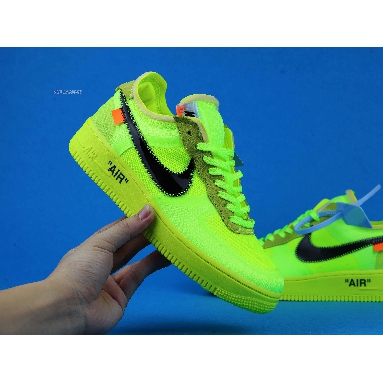 Off-White x Nike Air Force 1 Low Volt AO4606-700 Volt/Cone-Black-Hyper Jade Sneakers