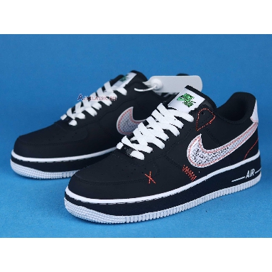 Nike Air Force 1 Low 07 LV8 Exposed Stitching CU6646-001 Black/White/Bright Crimson/Green Strike Sneakers