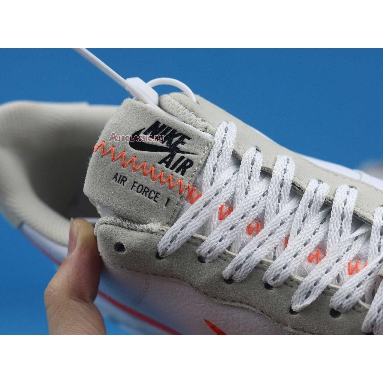 Nike Air Force 1 Low Orange Swoosh CD0888-100 White/Grey/Orange Sneakers
