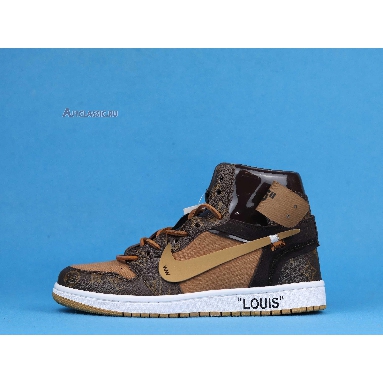 Louis Vuitton x Off-White x Air Jordan 1 Off-Louis AQ0818-202 Brown/Brown-White (Full Set LV Box) Sneakers