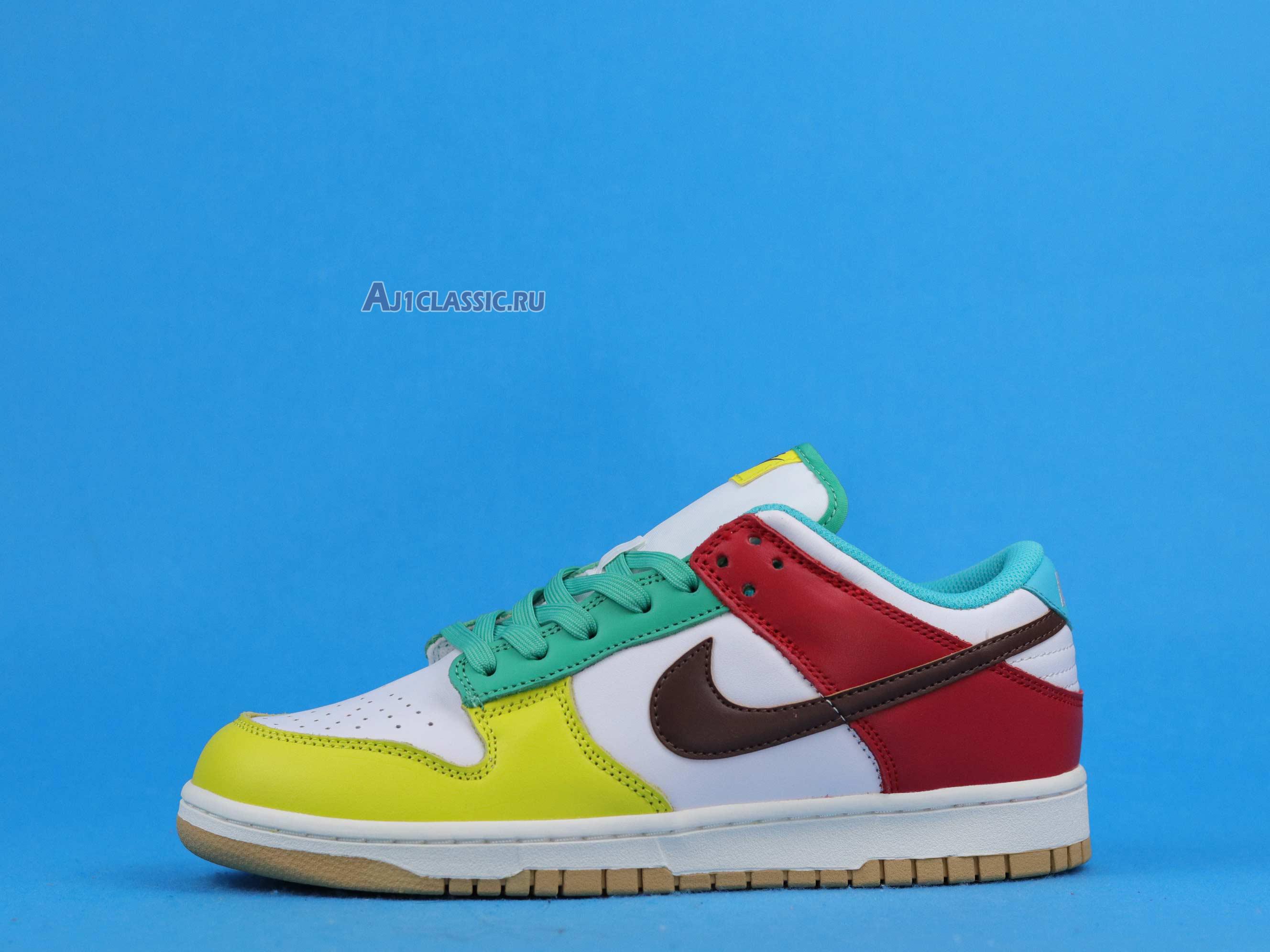 Nike Dunk Low White Free 99 DH0952-100-2 White/Light Chocolate-Roma Green Sneakers