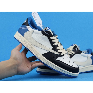 Travis Scott x fragment x Air Jordan 1 Low OG Military Blue CQ3227-105 Sail/Black-Military Blue/White Sneakers
