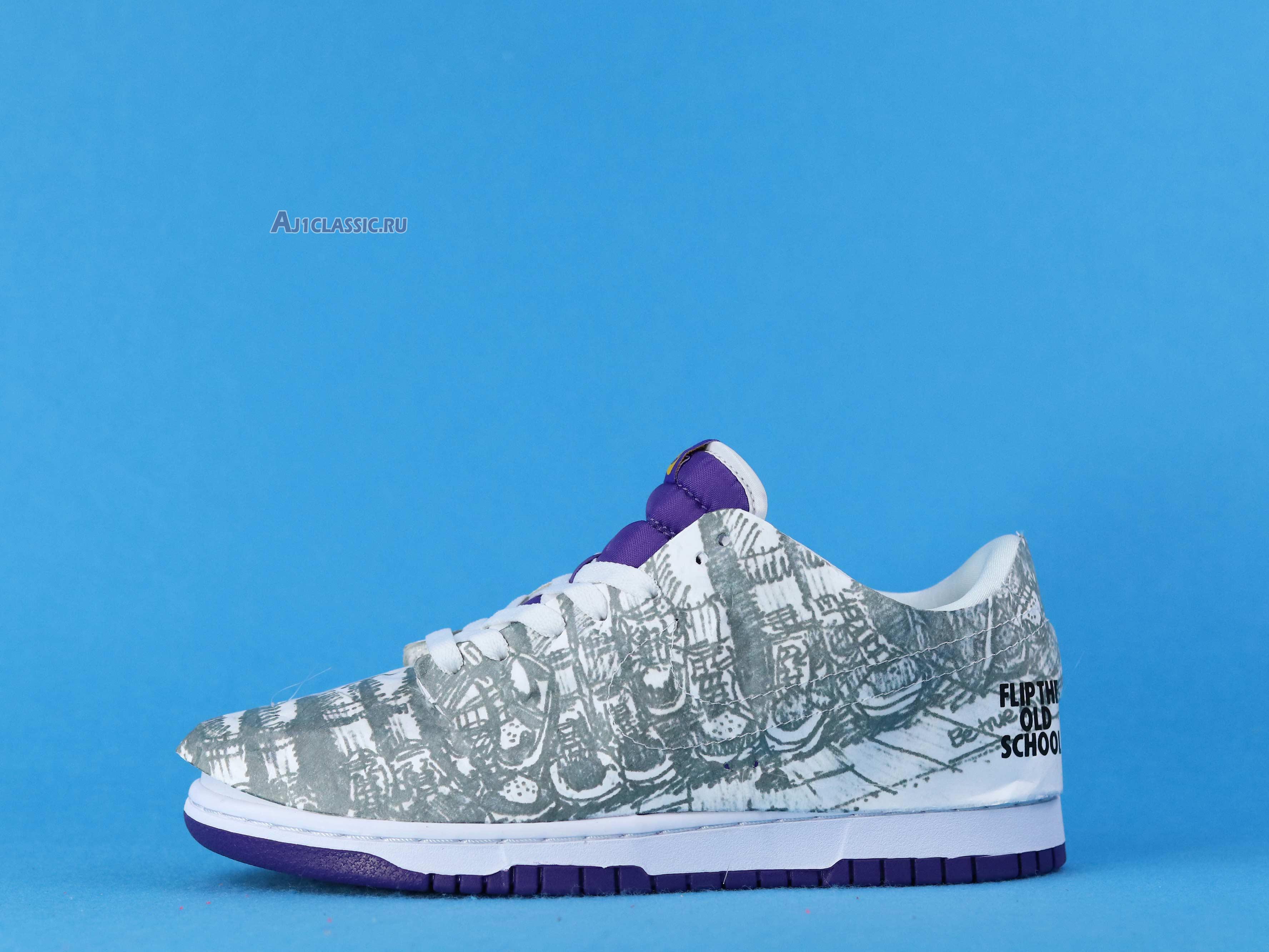 Nike Dunk Low Flip The Old School DJ4636-100 White/Varsity Purple/Varsity Maize/Black Sneakers