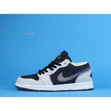 Air Jordan 1 Low Crater DM4657-001 Light Smoke Grey/Black-Racer Blue-Multi-Color Sneakers