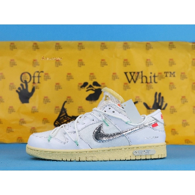 Off-White x Nike Dunk Low Lot 01 of 50 DM1602-127 White/Metallic Silver/Butter Sneakers