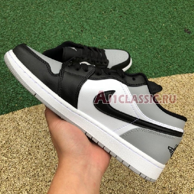 Air Jordan 1 Low Shadow Toe 553558-052 Light Smoke Grey/White-Black Sneakers